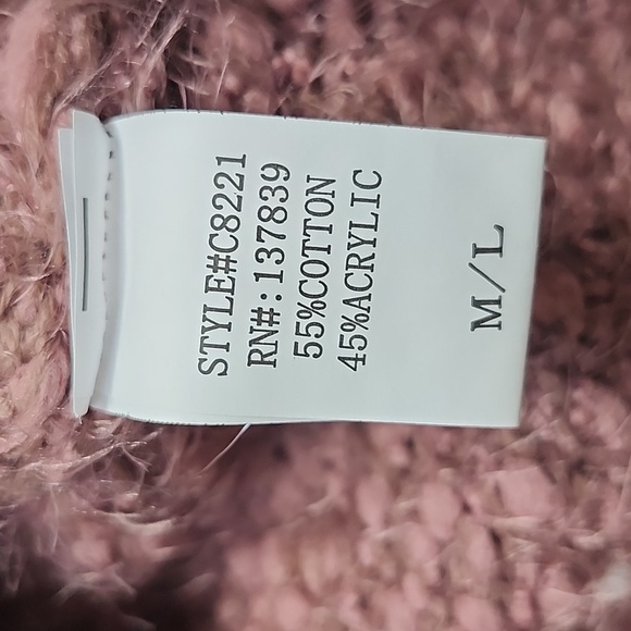 Altar'd State Mauve Pull-over V-neck Sweater, Size M/L - Picture 7 of 8